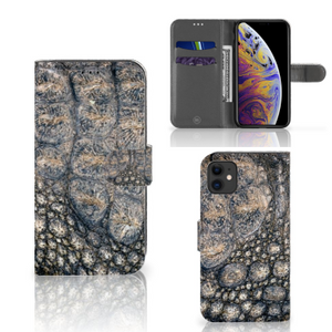 Apple iPhone 11 Telefoonhoesje met Pasjes Krokodillenprint