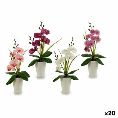 Decoratieve Bloem Ibergarden A18124-33-WH Orchidee 14 x 35 x 8 cm (12 Stuks)