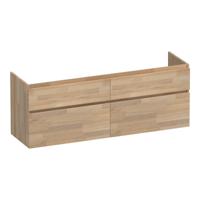 Brauer Delight - Onderkast - 160 cm - met 4 Softclose Lades Greeploos en 2 Sifon Uitsparingen - Vingerlas Eiken Grijs