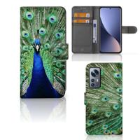 Xiaomi 12 | 12X | Telefoonhoesje | Met pasjeshouder | Pauw