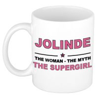 Jolinde The woman, The myth the supergirl cadeau koffie mok / thee beker 300 ml