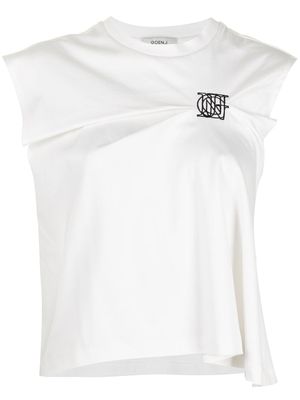 Goen.J t-shirt crop à logo brodé - Blanc