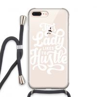 Hustle Lady: iPhone 8 Plus Transparant Hoesje met koord