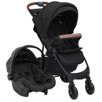 VidaXL Kinderwagen 3-in-1 staal antracietkleurig - thumbnail