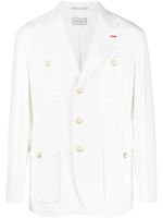 Brunello Cucinelli veste en lin à poches multiples - Blanc