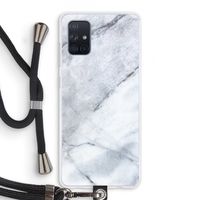 Witte marmer: Samsung Galaxy A71 Transparant Hoesje met koord