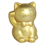 Spaarpot kat/poes in het mat goud 17 cm - thumbnail