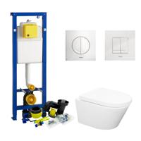 Wisa XS Toiletset set24 Wiesbaden Vesta Rimless 52 cm met Argos of Delos drukplaat