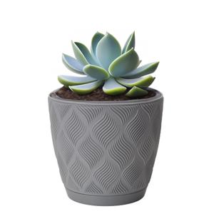 Form Plastic Plantenpot/bloempot New Age - kunststof - platina grijs - D27 x H24 cm