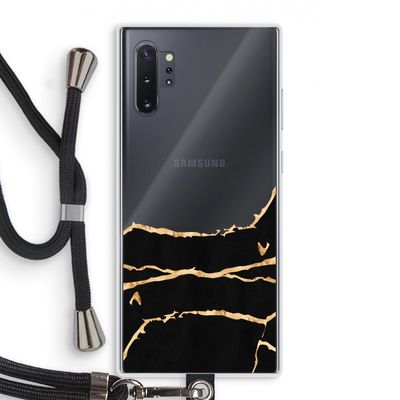Gouden marmer: Samsung Galaxy Note 10 Plus Transparant Hoesje met koord