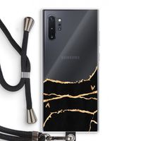 Gouden marmer: Samsung Galaxy Note 10 Plus Transparant Hoesje met koord