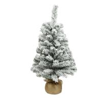 Everlands kunst kerstboom - H75 cm - met sneeuw - kunstboom - jute zak - Imperial