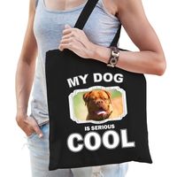 Franse mastiff honden tasje zwart volwassenen en kinderen - my dog serious is cool kado boodschappen - thumbnail