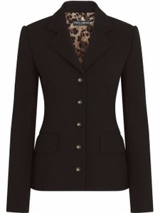 Dolce & Gabbana blazer en laine Dolce à simple boutonnage - Noir