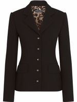 Dolce & Gabbana blazer en laine Dolce à simple boutonnage - Noir