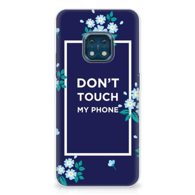 Nokia XR20 Silicone-hoesje Flowers Blue DTMP Nokia XR20 Silicone-hoesje Flowers Blue DTMP