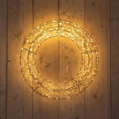 Krans metaal 1800led flash ip44 trafo met timer en dimmer 58x12 cm classic warm - Annas collection