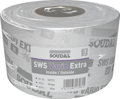 Soudal SWS Vario Extra | Vochtregulerende folie | 150 mm x 30 m | Wit - 157713