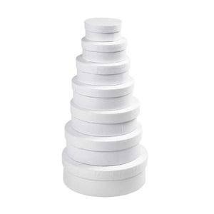 2x stuks ronde witte hobby opslag doos/dozen 8.5 cm