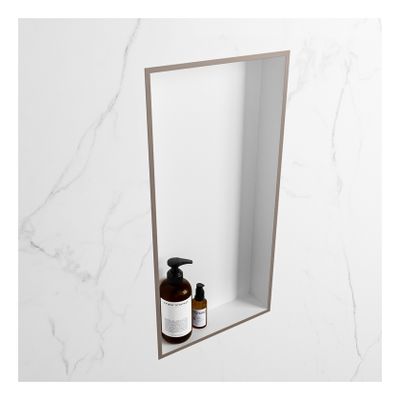 Wandnis Solid Surface Easy | In- en opbouw | 30x60x8 cm | 1 vak | Smoke/Talc