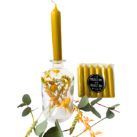 Fles met droogbloemen & kaarsen