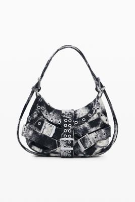 Middelgrote tas met print en gespen - MATERIAL FINISHES - U