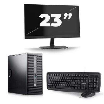 HP EliteDesk 800 G2 Tower - Intel Core i3-6e Generatie - 8GB RAM - 256GB SSD - Windows 11 + 1x 23 inch Monitor