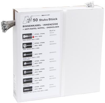 SLURF binnenkabel rvs, peer per 50
