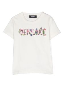 Versace Kids t-shirt en coton à logo imprimé - Blanc