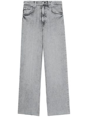 rag & bone jean droit à effet délavé - Gris