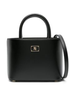 Elisabetta Franchi petit sac cabas à plaque logo - Noir