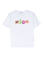 MSGM Kids t-shirt en coton à logo imprimé - Blanc