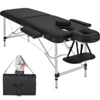 tectake® - 2-zones massagetafel - 4cm matras - alu - zwart - 402786 - behandeltafel - thumbnail