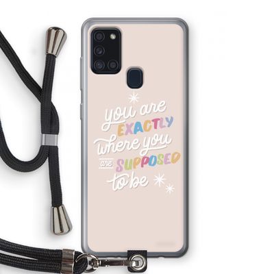 Right Place: Samsung Galaxy A21s Transparant Hoesje met koord