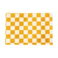 Vloerkleed checks - geel/wit - 60x90 cm
