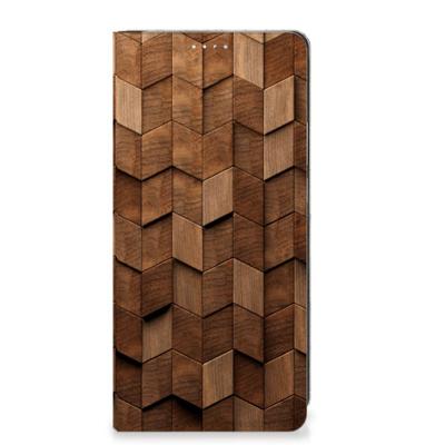 Book Wallet Case voor Motorola Edge 40 Pro Wooden Cubes Book Wallet Case voor Motorola Edge 40 Pro Wooden Cubes