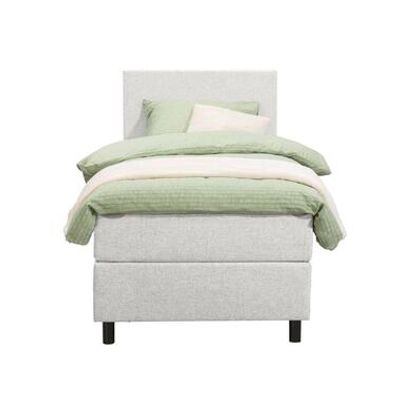 Boxspring Liv egaal - ecru - 90x200 cm - ronde poot - Leen Bakker