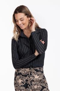 Studio Anneloes Poppy Pinstripe Shirt 12448 Blouse 9022 Black/latte