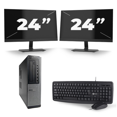 Dell Optiplex 7010 Desktop - Intel Core i3-3e Generatie - 8GB RAM - 256GB SSD - Windows 10 + 2x 24 inch Monitor