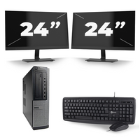 Dell Optiplex 7010 Desktop - Intel Core i3-3e Generatie - 8GB RAM - 128GB SSD - Windows 10 + 2x 24 inch Monitor