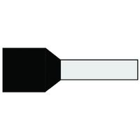 Geïsoleerde Adereindhuls 1,5qmm Zwart penlengte = 8mm 500 stuks klemko 720050