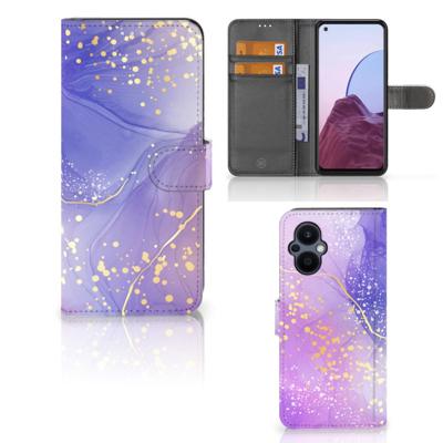 Hoesje voor OPPO Reno 8 Lite | OnePlus Nord N20 Watercolor Paars | Portemonnee hoesje