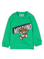 Moschino Kids sweat en coton à logo Teddy Bear - Vert