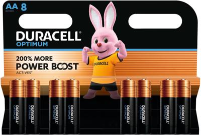 Duracell batterij Optimum AA, blister van 8 stuks