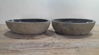 Wasbakken riviersteen set RL250312AB, 55x38x15 cm