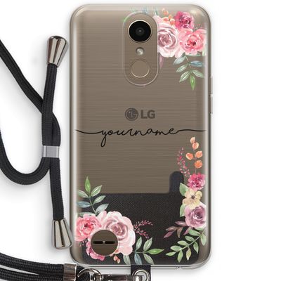 Rozen: LG K10 (2017) Transparant Hoesje met koord