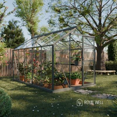 Royal Well Mary 3 tuinkas met veiligheidsglas en fundering - groengrijs Royal Well Mary 3 tuinkas met veiligheidsglas en fundering - groengrijs