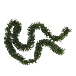 Kerstslinger - glitter groen - folie - 180 x 7 cm - kerstboom versiering/guirlandes