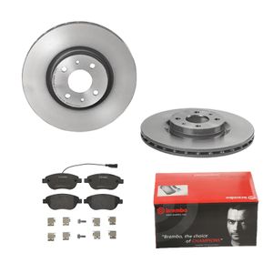 Remmenset, remschijf BREMBO, Remschijftype: Binnen geventileerd, Inbouwplaats: Vooras, u.a. für Abarth, Fiat, Lancia