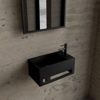 Fonteinset BWS Solid Surface Met Handdoekhouder Rechts Zwart Gunmetal Boss & Wessing